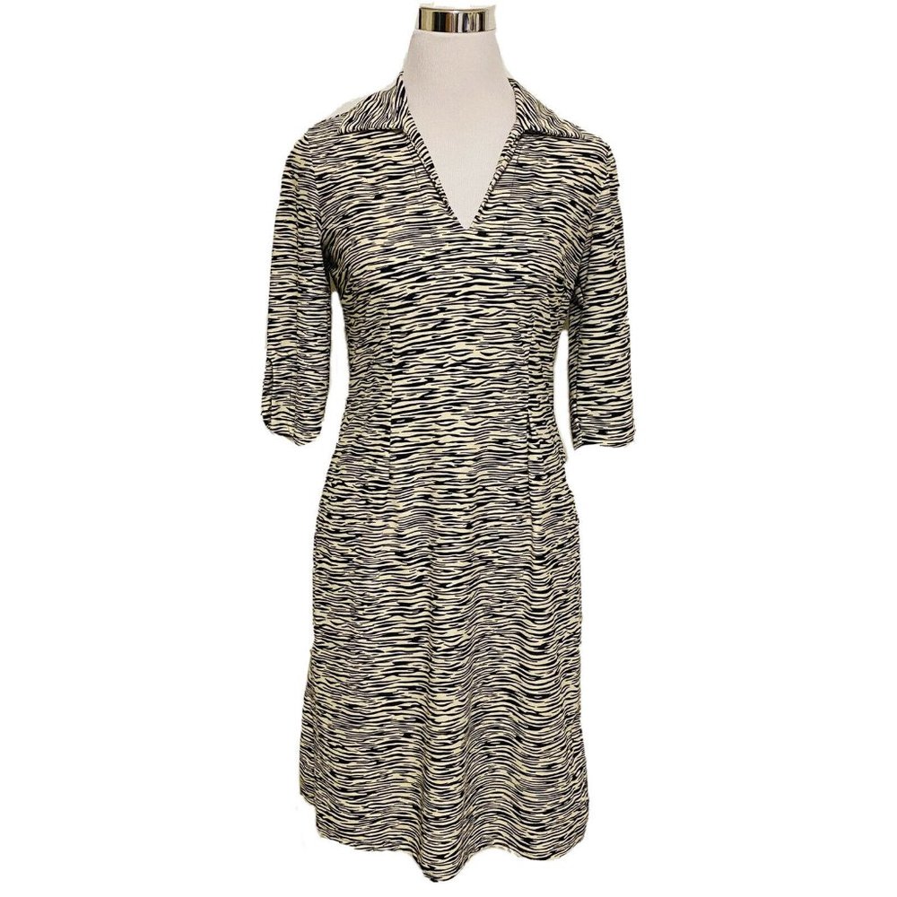 Jude Connally Dress Size Small Shift Cream Blue